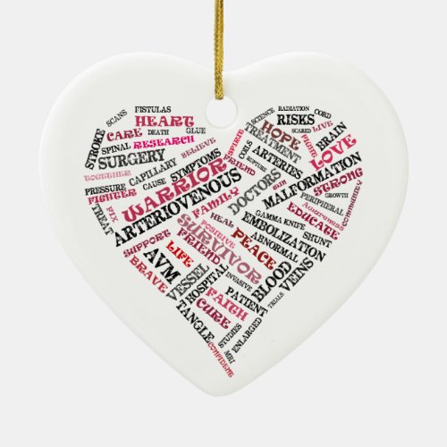 AVM Awareness Heart Ornament