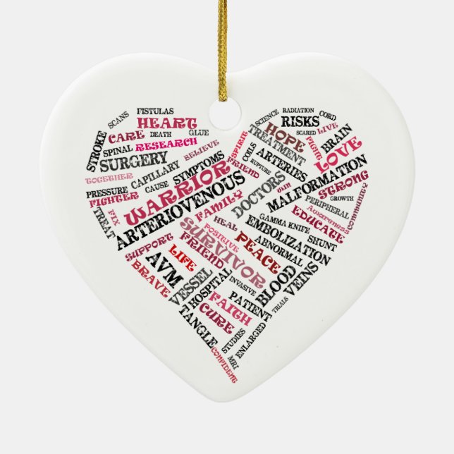 AVM Awareness Heart Ornament (Back)