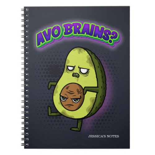 Avo Brains Zombie Avocado Notebook