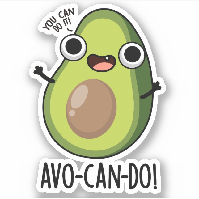 Avo-can-do Funny Avocado Pun  Sticker (Front)
