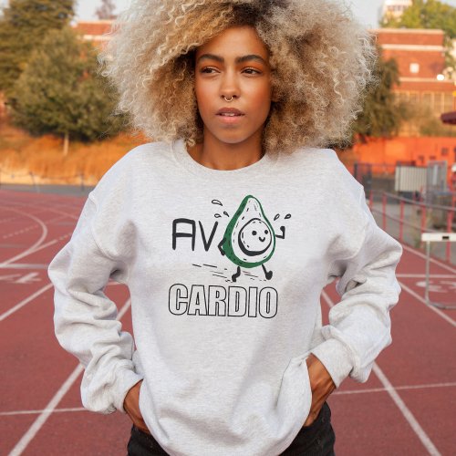 Avo_cardio Fun Pun Doodle Jogging Sport Avocado Sweatshirt