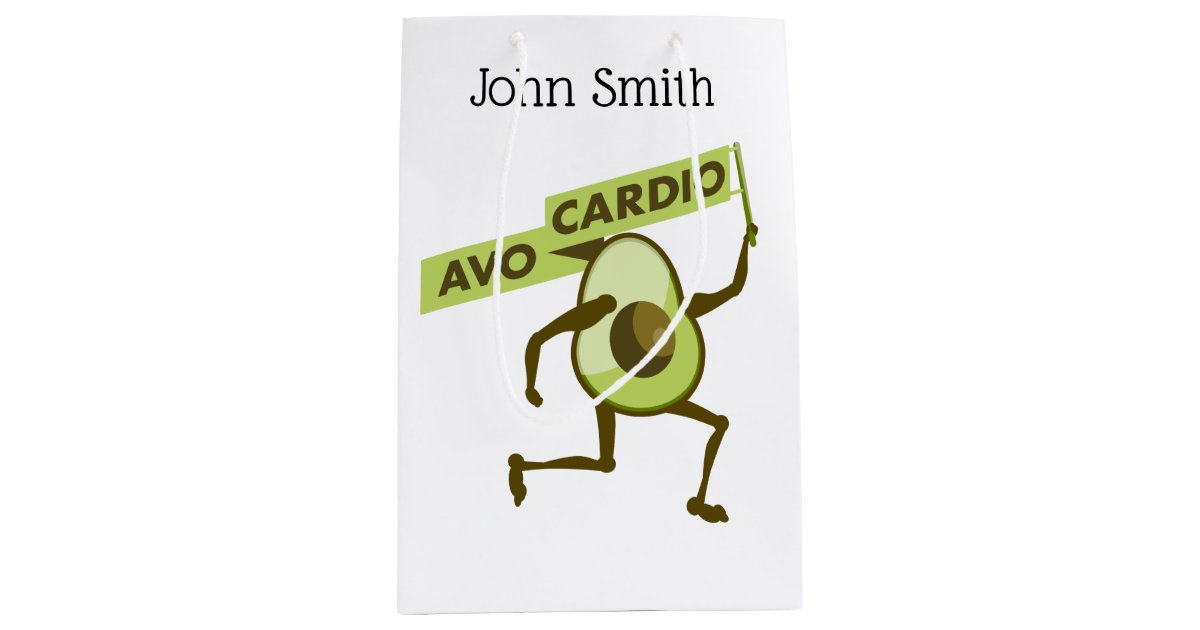 Avo cardio funny avocado medium gift bag | Zazzle