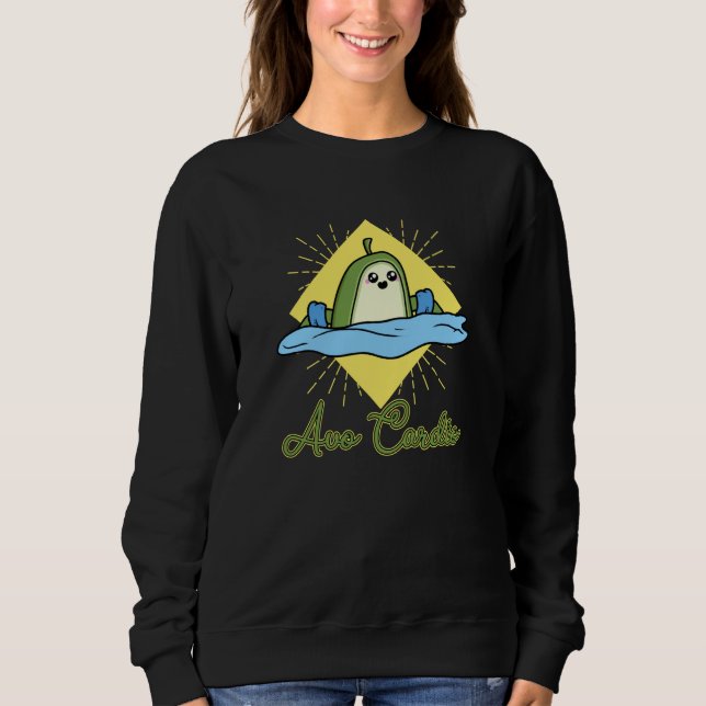 Avo Cardio heart fitness sport swimming vegan vege Sweatshirt (Front)