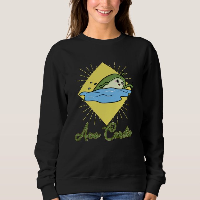 Avo Cardio heart fitness sport swimming vegan vege Sweatshirt (Front)