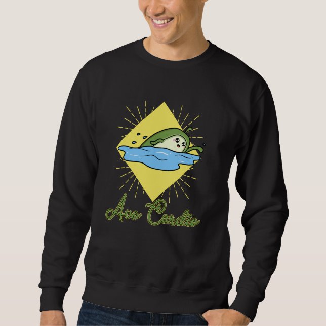 Avo Cardio heart fitness sport swimming vegan vege Sweatshirt (Front)