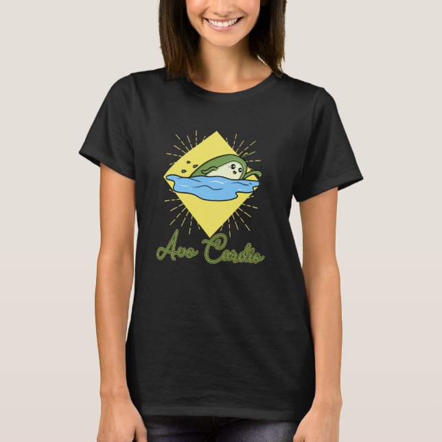 Avo Cardio heart fitness sport swimming vegan vege T-Shirt (Front)