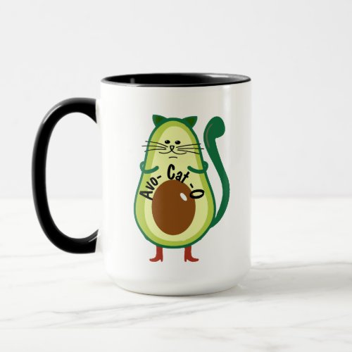 Avo_cat_o  Nerdy Cat Guac Avocado Funny Coffee Mug