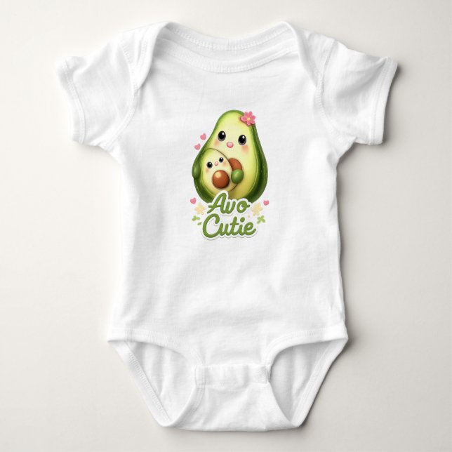 Avo Cutie Avocado Baby Bodysuit (Front)