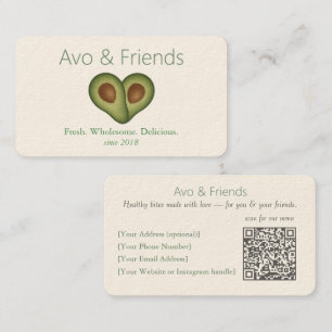 Avo & Friends   Avocado Logo Healthy Food  -  Business Card