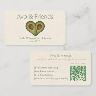 Avo & Friends Avocado Logo Healthy Food - Business Card