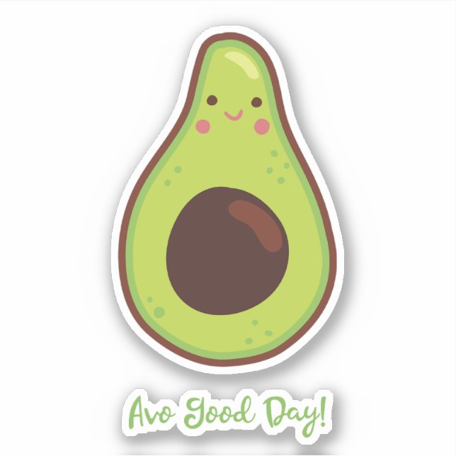 Avo Good Day Punny Avocado Cutout Sticker (Front)