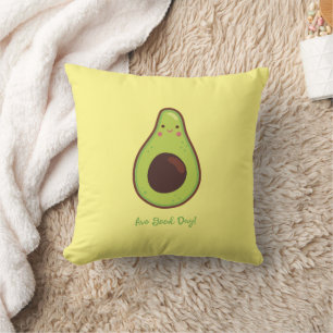 Avo Good Day Punny Avocado Throw Pillow