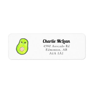 Avo great birthday kawaii hand drawn Avocado Cute Label