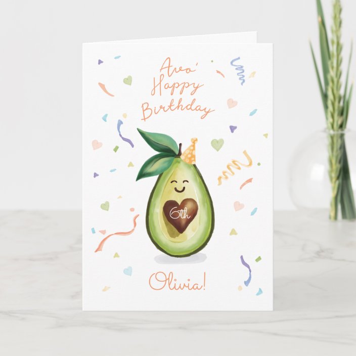 Cute Love You Card Taco /& Avocado