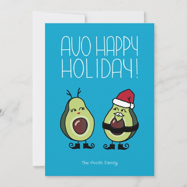 Avo Happy Holiday - Cerulean Card (Front)