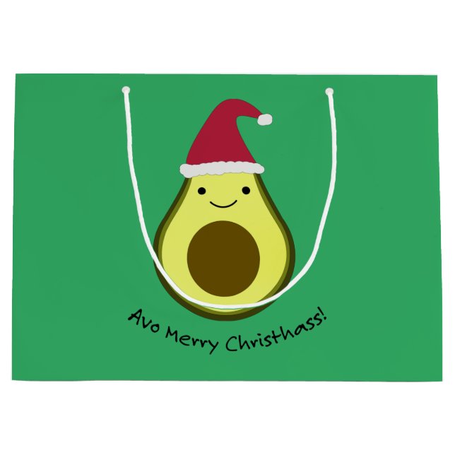 Avo Merry Christhass Avocado Large Gift Bag (Front)