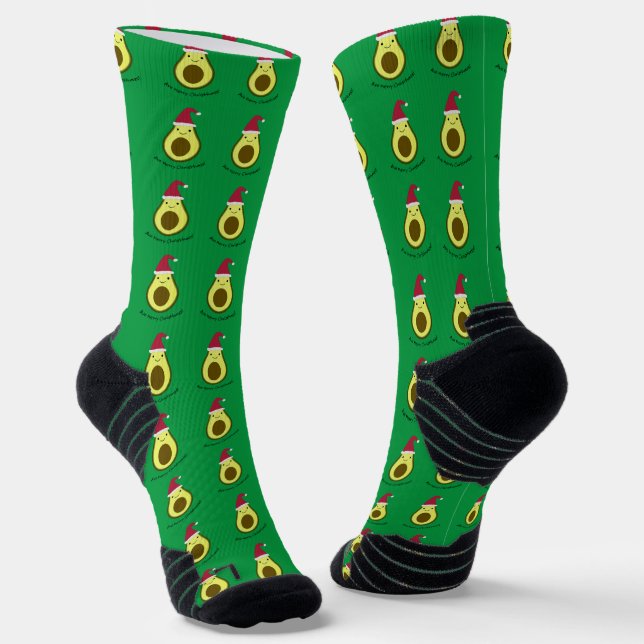 Avo Merry Christhass Kawaii Avocado Socks (Angled)