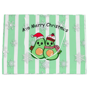 Avo Merry Christmas Funny Avocados Humor Large Gift Bag
