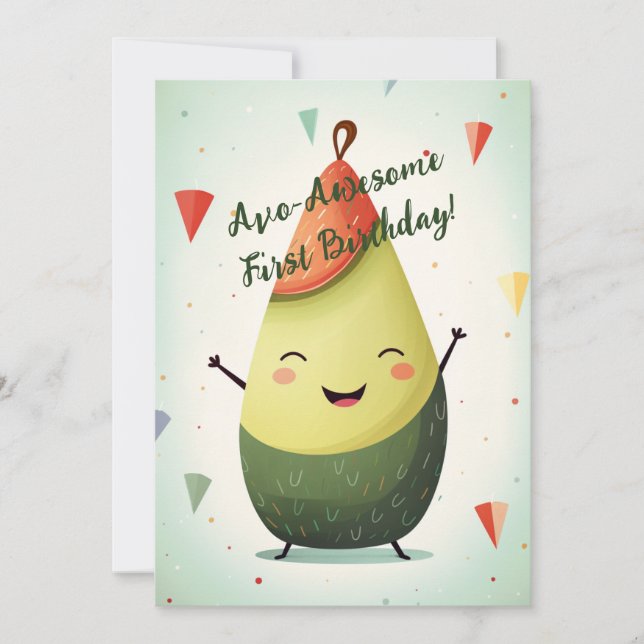 AvoAwesome 1st Birthday Card (Front)