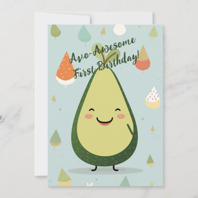 AvoAwesome 1st Birthday Card (Front)