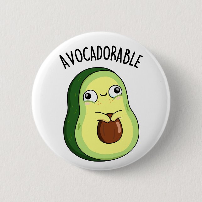 Avoc-adorable Funny Avocado Pun  Button (Front)