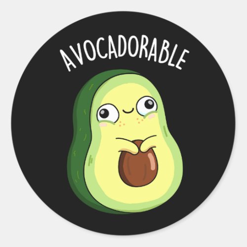 Avoc_adorable Funny Avocado Pun  Classic Round Sticker