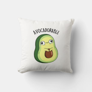 Avoc-adorable Funny Avocado Pun Throw Pillow