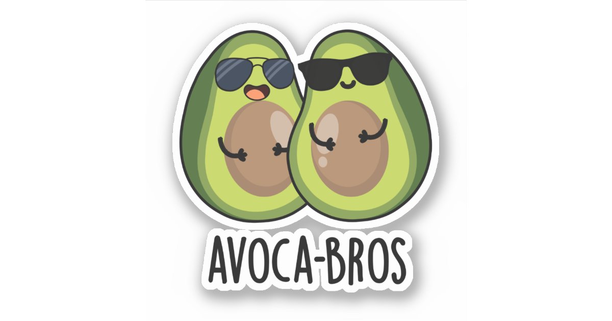 Avoca-bros Funny Avocado Pun Sticker | Zazzle