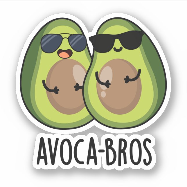 Avoca-bros Funny Avocado Pun Sticker (Front)
