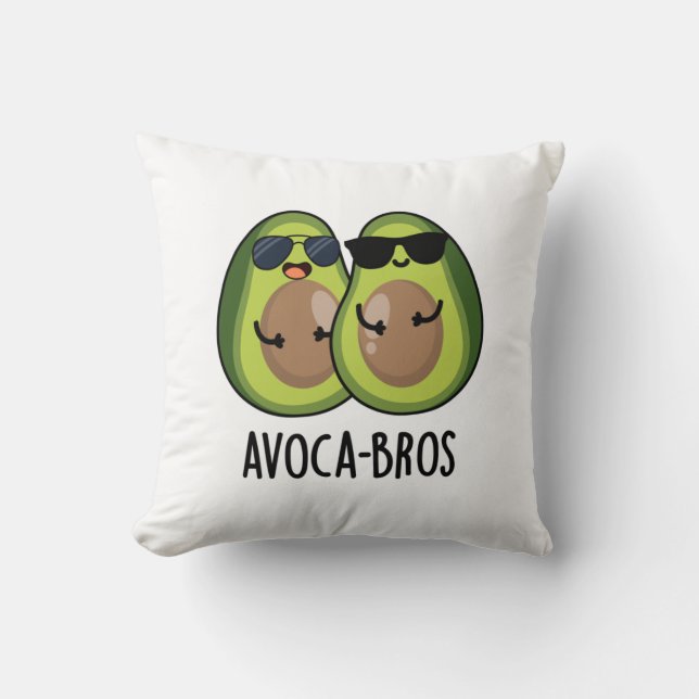 Avoca-bros Funny Avocado Pun Throw Pillow (Front)