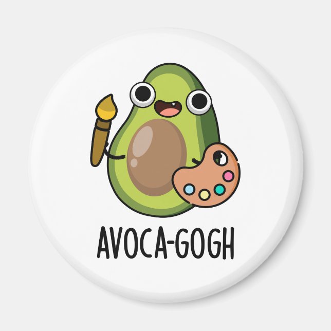 Avoca-gogh Funny Avocado Artist Pun  Magnet (Front)
