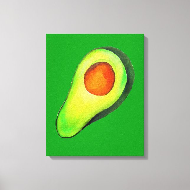 Avocado addict green cute art canvas print (Front)