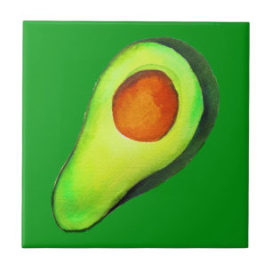 Avocado addict green cute art ceramic tile