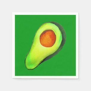 Avocado addict green cute art napkins