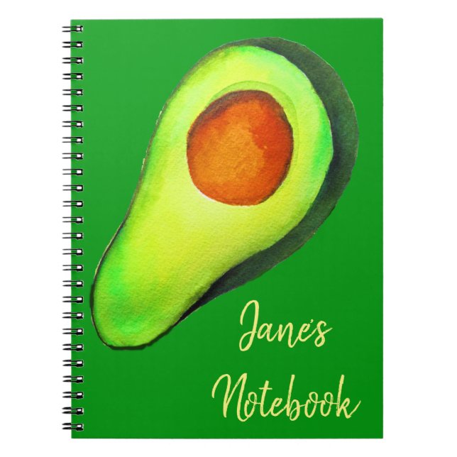 Avocado addict green cute art notebook (Front)
