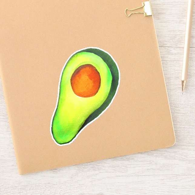 Avocado addict green cute art sticker (Notebook)