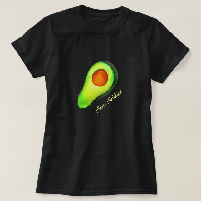 Avocado addict green cute art T-Shirt (Design Front)