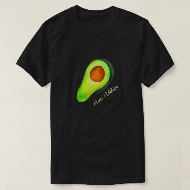 Avocado addict green cute art T-Shirt (Design Front)