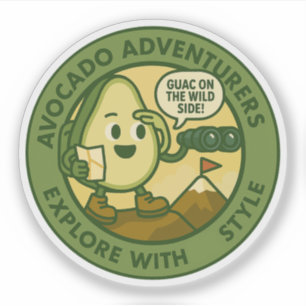 Avocado Adventurers Explore With Style Sticker