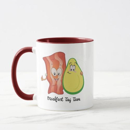 Avocado and Bacon Humorous Breakfast Duo Coffee Mug