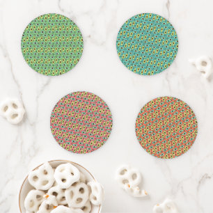 Avocado and Cilantro Salad Pattern Coaster Set