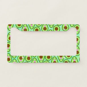 Avocado and Guacamole Lover's Cute Patterned License Plate Frame
