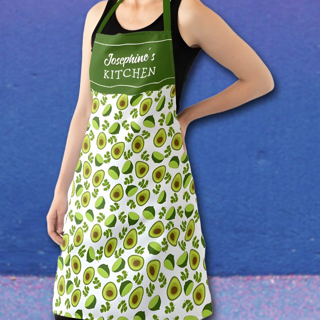 Avocado and Lemons, Custom Kitchen Fruit Unisex  Apron (Creator Uploaded)