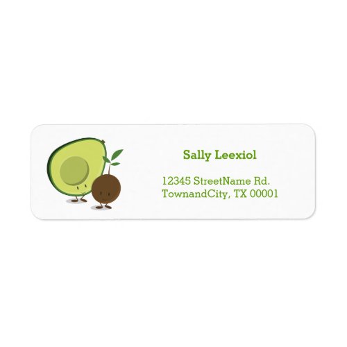 Avocado and Pit Food Return Address Label