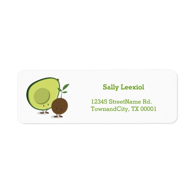 Avocado and Pit Food Return Address Label (Front)