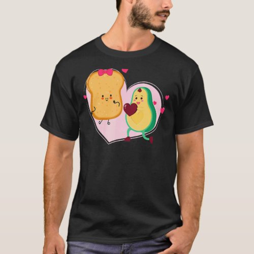 Avocado and Toast Cute Avocado  Vegan Food T_Shirt