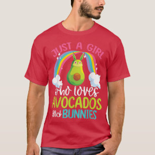 Avocado Animal Lover Pet Girls Women Rabbit Bunny T-Shirt