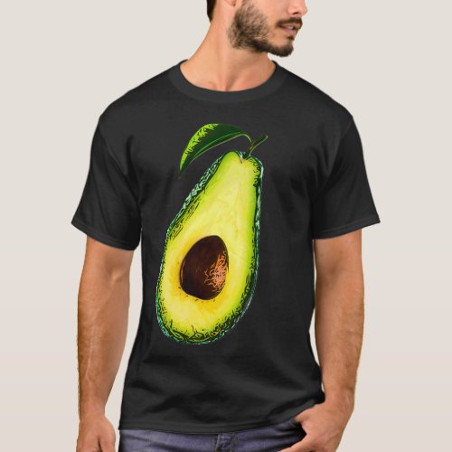 Avocado Art amp Stickers Vegan Healthy T_Shirt