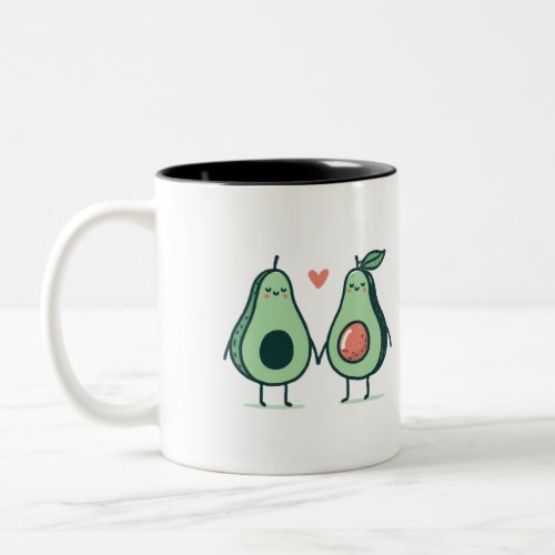 Avocado art Two_Tone coffee mug