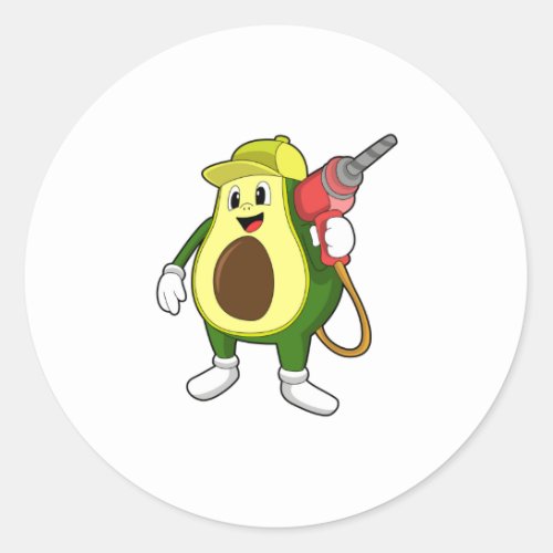 Avocado as Craftsman with Drill Classic Round Sticker